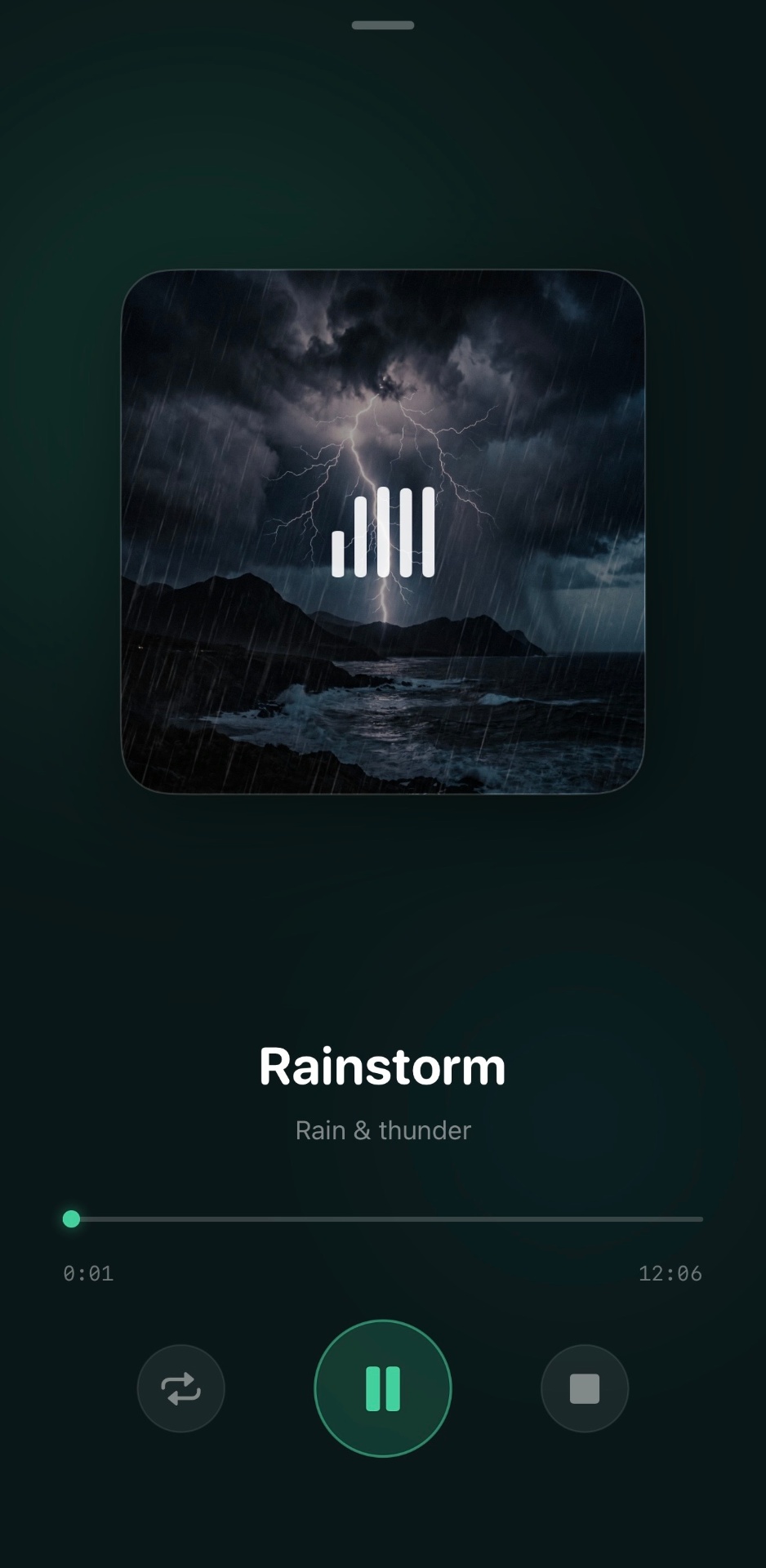 Rainstorm ambient sound